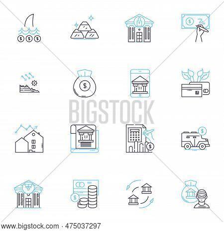 Automated Deposit Linear Icons Set. Digital, Secure, Convenient, Reliable, Innovative, Efficient, St