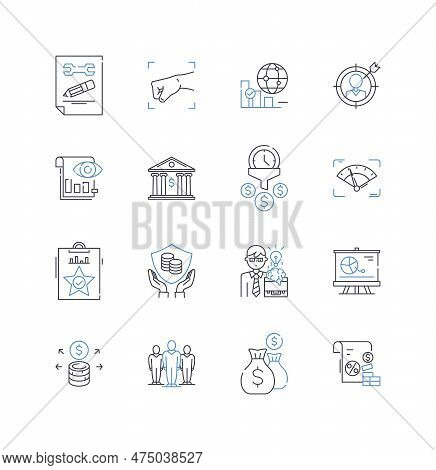 Commercial Operation Line Icons Collection. Enterprise, Industry, Business, Trade, Marketplace, Comp