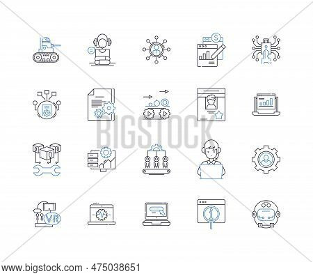 Mobile Computing Line Icons Collection. Smartph, Tablet, Laptop, Wireless, Cloud, App, G Vector And 