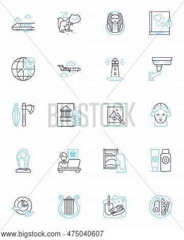 Environmental Conservation Linear Icons Set. Sustainability, Recycling, Biodiversity, Habitat, Clima