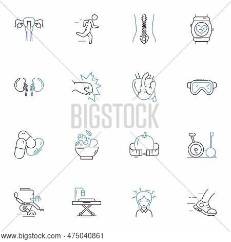 Health Automation Line Icons Collection. Precision, Efficiency, Innovation, Intelligence, Digitaliza