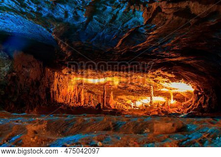 St. Beatus Caves With Stalactites And Stalagmites Below Beatenberg Near Interlaken In Bern Canton In