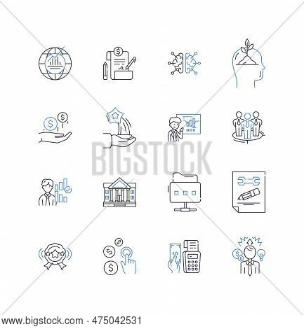 Organizational Behavior Line Icons Collection. Communication, Diversity, Teamwork, Culture, Leadersh