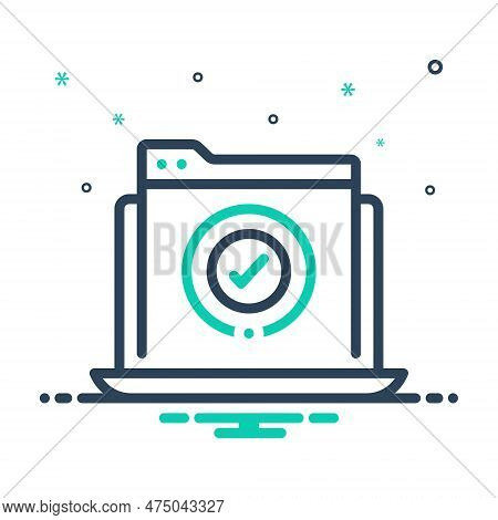 Mix Icon For Finished Ended Consummate Full-fledged Approved Verify Message Complete