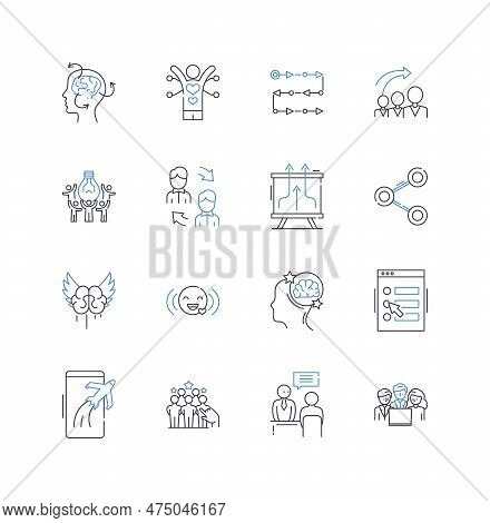 Trust Line Icons Collection. Integrity, Faith, Confidence, Loyalty, Security, Credibility, Hsty Vect