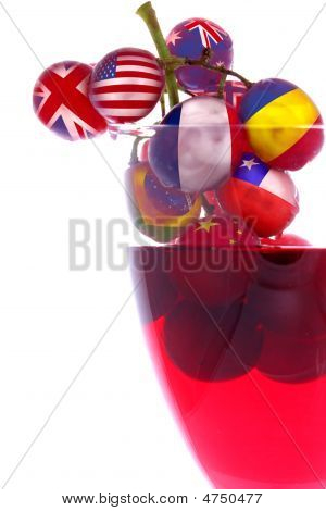 Wein und Trauben flags