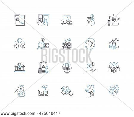 Savings Management Line Icons Collection. Budgeting, Investments, Frugal, Savings, Planning, Retirem