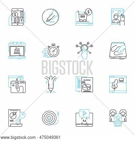 User Experience Linear Icons Set. Navigation, Engagement, Flow, Accessibility, Feedback, Clarity, In