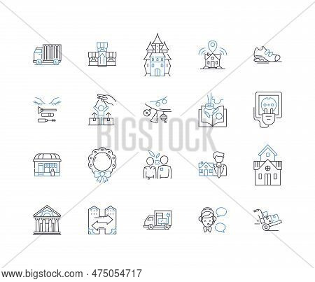 Social Clubs Line Icons Collection. Community, Friendship, Nerking, Fun, Inclusion, Unity, Diversity