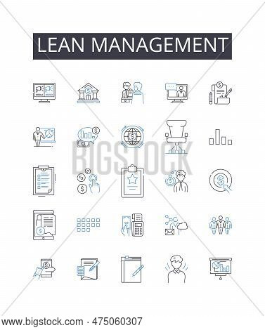 Lean Management Line Icons Collection. Agile Management, Green Energy, Clean Technology, Creative Wo