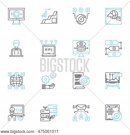 Cash Regulation Linear Icons Set. Accountability, Oversight, Compliance, Transparency, Supervision, 
