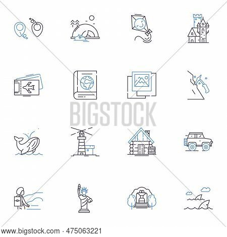 Travel Expert Line Icons Collection. Adventure, Boutique, Cruise, Culture, Destination, Ecotourism, 