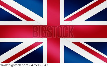 Waving Great Britain, United Kingdom Flag. Union Flag Of 1801. Eps10 Vector Illustration.