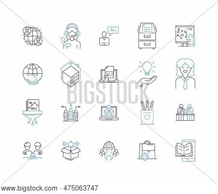 Workflow Diagram Line Icons Collection. Graphical, Process, Steps, Flow, Diagram, Mapping, Visualiza