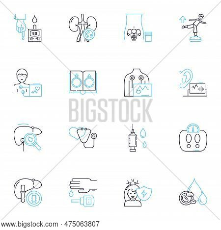 Wholeness Linear Icons Set. Balance, Harmony, Integration, Unity, Completeness, Wellness, Serenity L