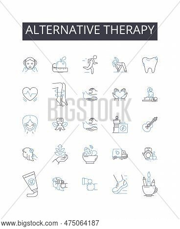 Alternative Therapy Line Icons Collection. Commerce, Retail, Sales, Market, Outlet, Storefront, Busi