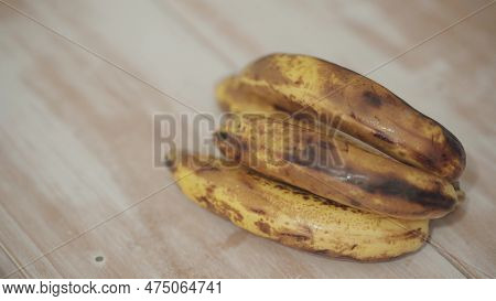 Freshly Plucked Bananas Are On The Table