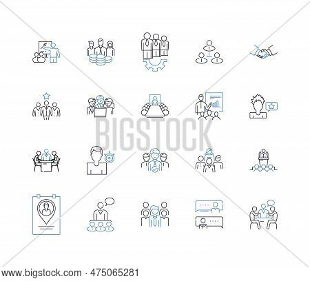 Organization Partners Line Icons Collection. Collaboration, Partnership, Integration, Synergy, Allia