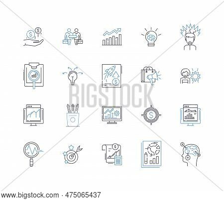 Strategic Planning Line Icons Collection. Strategy, Planning, Goals, Objectives, Vision, Mission, Ta