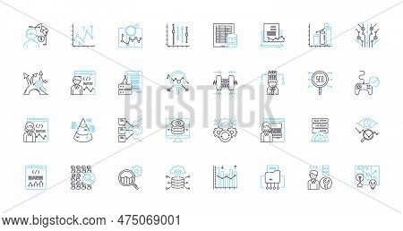Financial Reporting Linear Icons Set. Transparency, Accuracy, Accountability, Consolidation, Disclos