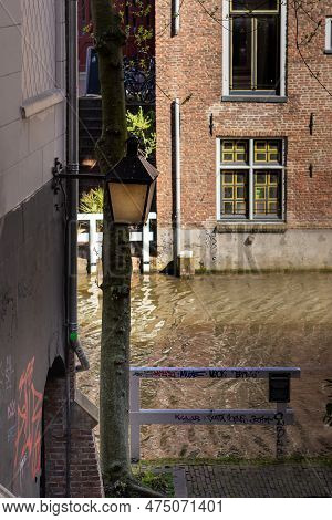 02 April 2023, Utrecht, Netherlands, Traditional Dutch Buildings And Street View Around The Beautifu