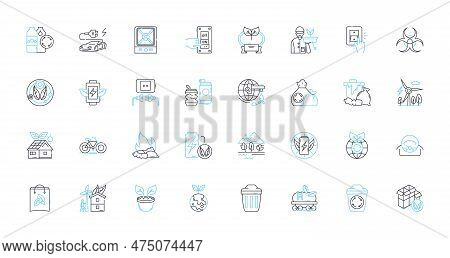 Eco-friendly Consciousness Linear Icons Set. Sustainability, Green, Conservation, Eco-friendly, Envi