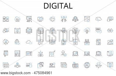 Digital Line Icons Collection. Training, Upskilling, Reskilling, Learning, Growth, Development, Coac