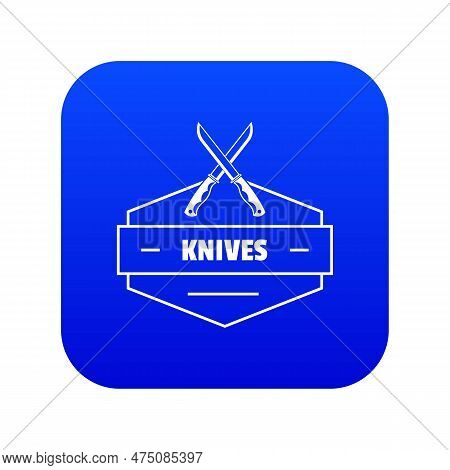 Knive Icon Blue Isolated On White Background