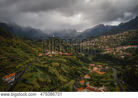 Sao Vicente Or San Vicente, Madeira, Portugal - October 2021: The Fragment View Of Sao Vicente Villa