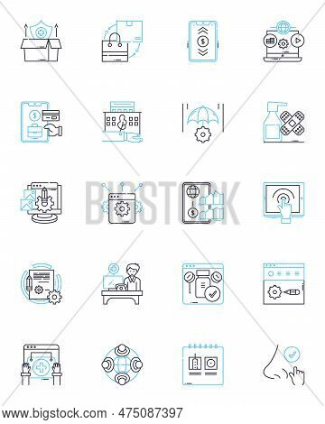 Webstore Linear Icons Set. E-commerce, Online, Marketplace, Shopping, Retail, Digital, Transactions 