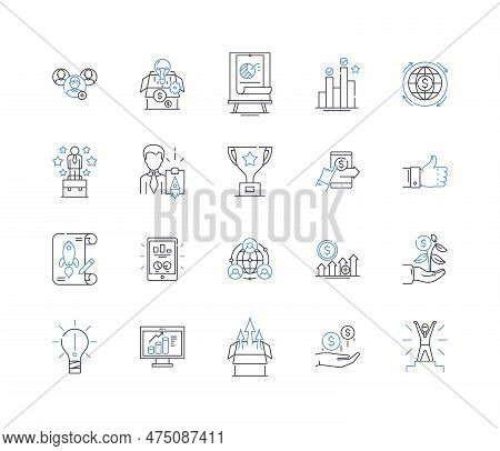 Strength Tools Line Icons Collection. Hammer, Wrench, Screwdriver, Pliers, Bolt, Nut, Striker Vector