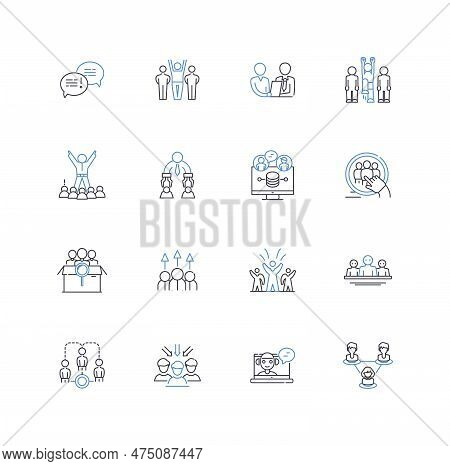 Time Manager Line Icons Collection. Schedule, Planner, Productivity, Efficiency, Timekeeping, Priori