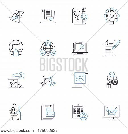 Council Line Icons Collection. Governance, Authority, Administration, Leadership, Policy, Decision-m