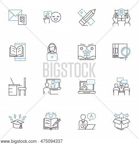 Broadening Expertise Line Icons Collection. Learning, Growth, Development, Expanding, Adapting, Vers