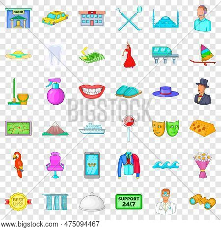 Toreador Icons Set. Cartoon Style Of 36 Toreador Icons For Web For Any Design