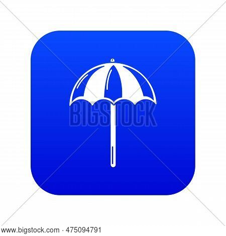 Beach Umbrella Icon Blue Isolated On White Background