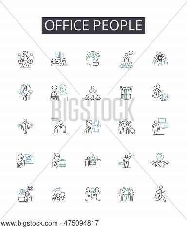 Office People Line Icons Collection. White Collar Workers, Corporate Personnel, Employees, Staff, Bu
