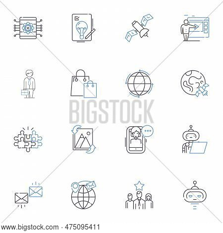 Cutting-edge Revolution Line Icons Collection. Innovation, Progress, Modernization, Advancement, Evo