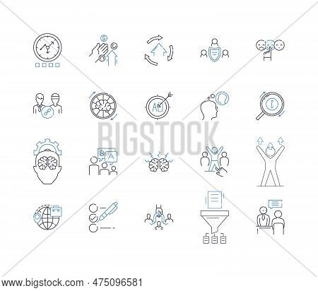 Consortium Success Line Icons Collection. Merger, Collaboration, Alliance, Unity, Partnership, Integ