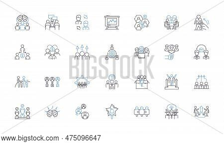 Allies Line Icons Collection. Support, Collaboration, Friendship, Partnership, Connection, Comradery