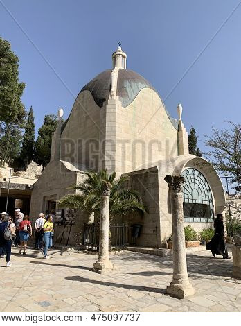 Jerusalem, Israel - April 09, 2019: Dominus Flevit Is A Roman Catholic Church On The Mount Of Olives