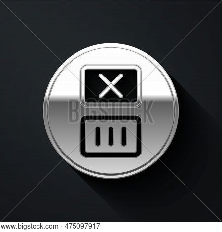 Silver Washing Under 90 Degrees Celsius Icon Isolated On Black Background. Temperature Wash. Long Sh