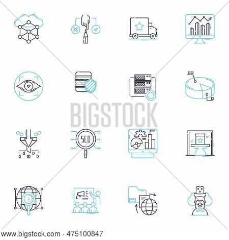 Consumer Behavior Linear Icons Set. Decision-making, Psychology, Perception, Attitudes, Loyalty, Imp