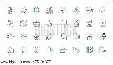 Business Analytics Linear Icons Set. Data, Analysis, Insights, Metrics, Optimization, Strategy, Fore