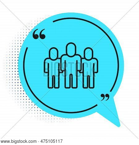 Black Line Project Team Base Icon Isolated On White Background. Business Analysis And Planning, Cons