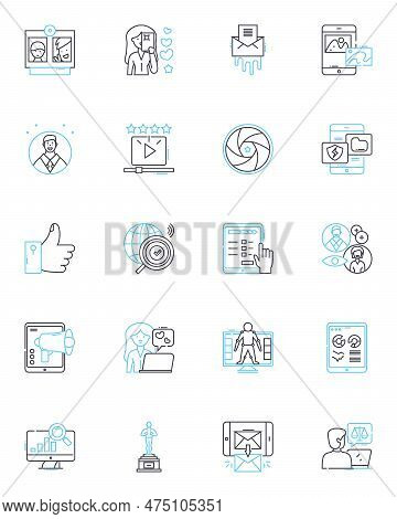 Emerging Tech Linear Icons Set. Artificial Intelligence, Robotics, Augmented Reality, Virtual Realit
