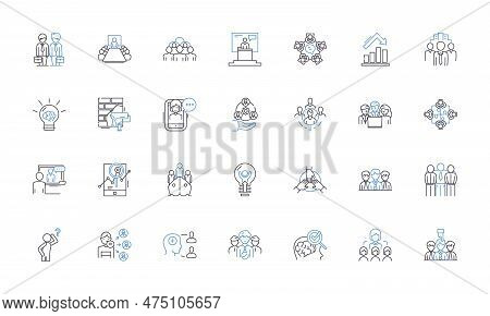 Trade Company Line Icons Collection. Exporter, Importer, Business, Bb, Contract, Brokerage, Logistic