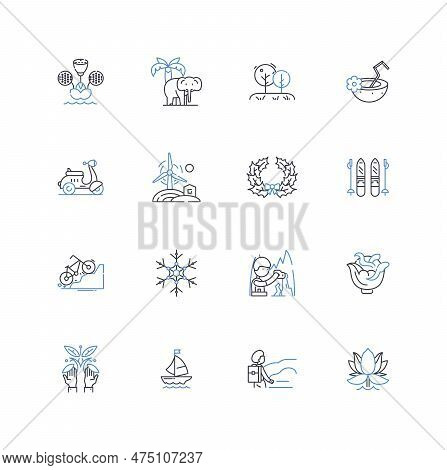 Renewable Energy Line Icons Collection. Solar, Wind, Hydro, Geothermal, Biofuel, Biomass, Tidal Vect