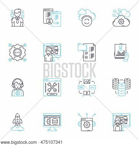 User Experience Linear Icons Set. Interface, Navigation, Interaction, Design, Usability, Accessibili