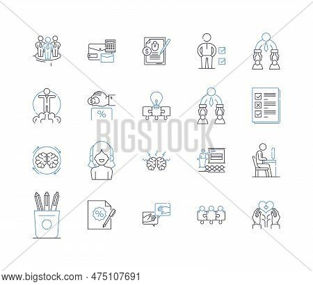 Talent Progress Line Icons Collection. Growth, Mastery, Development, Advancement, Refinement, Enhanc